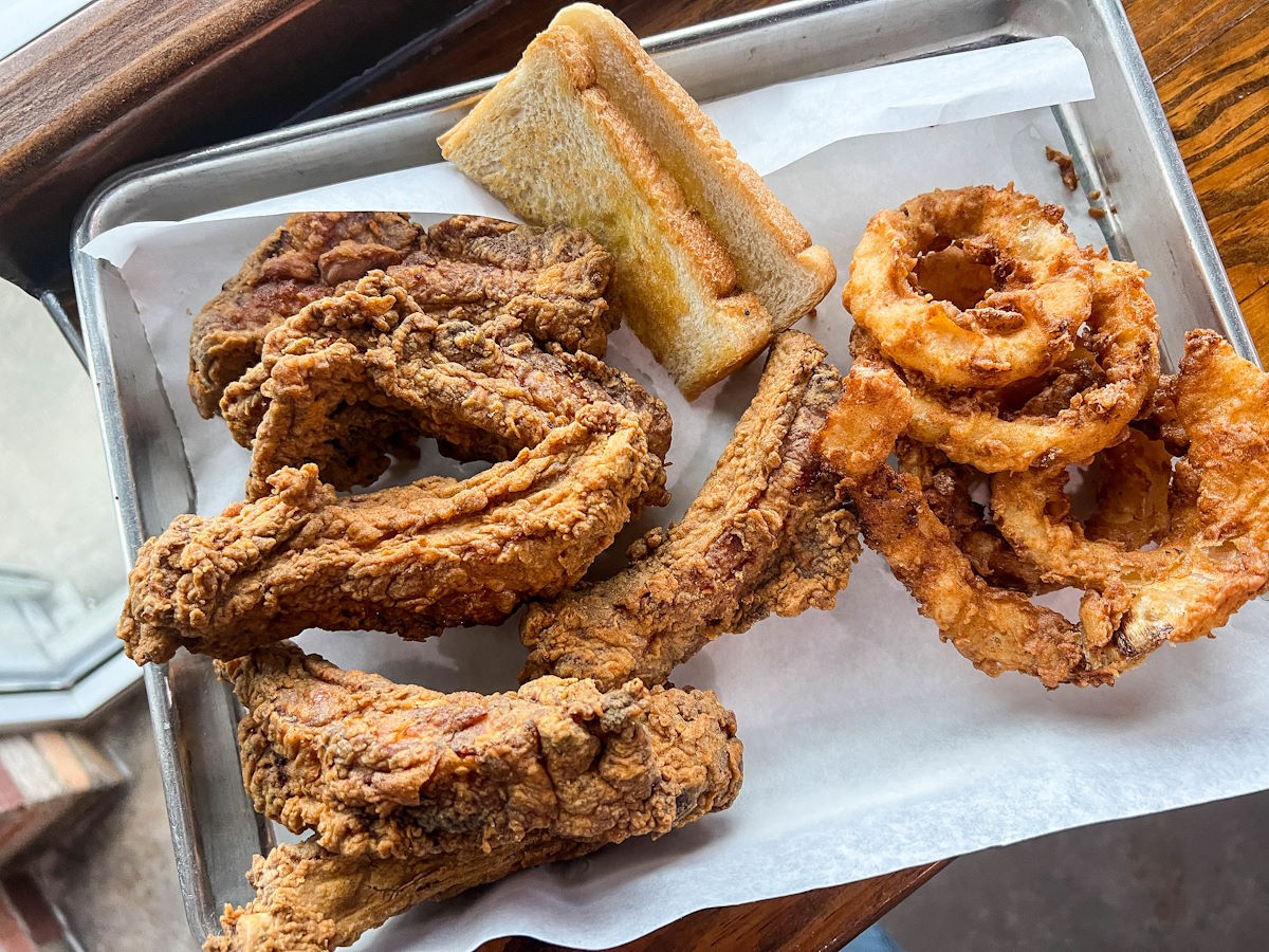 Fried pork ribs at Ray's BBQ Shack