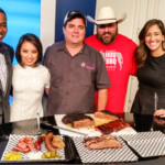 Pitmaster Wes Jurena of Pappa Charleis Barbeque with HOUBBQ's J.R. Cohen and the team from KPRC at a festival promo spot. 2016 HOUBBQ Festival Pre-Event Activities