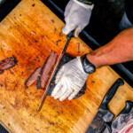 Slicing the brisket