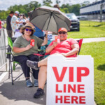 Guests waiting to enter the festival