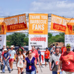 Guests waiting to enter the festival