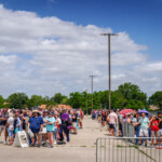 Guests waiting to enter the festival