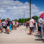 Guests waiting to enter the festival