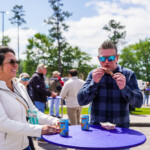 Guests enjoying the barbecue