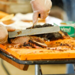 Slicing brisket